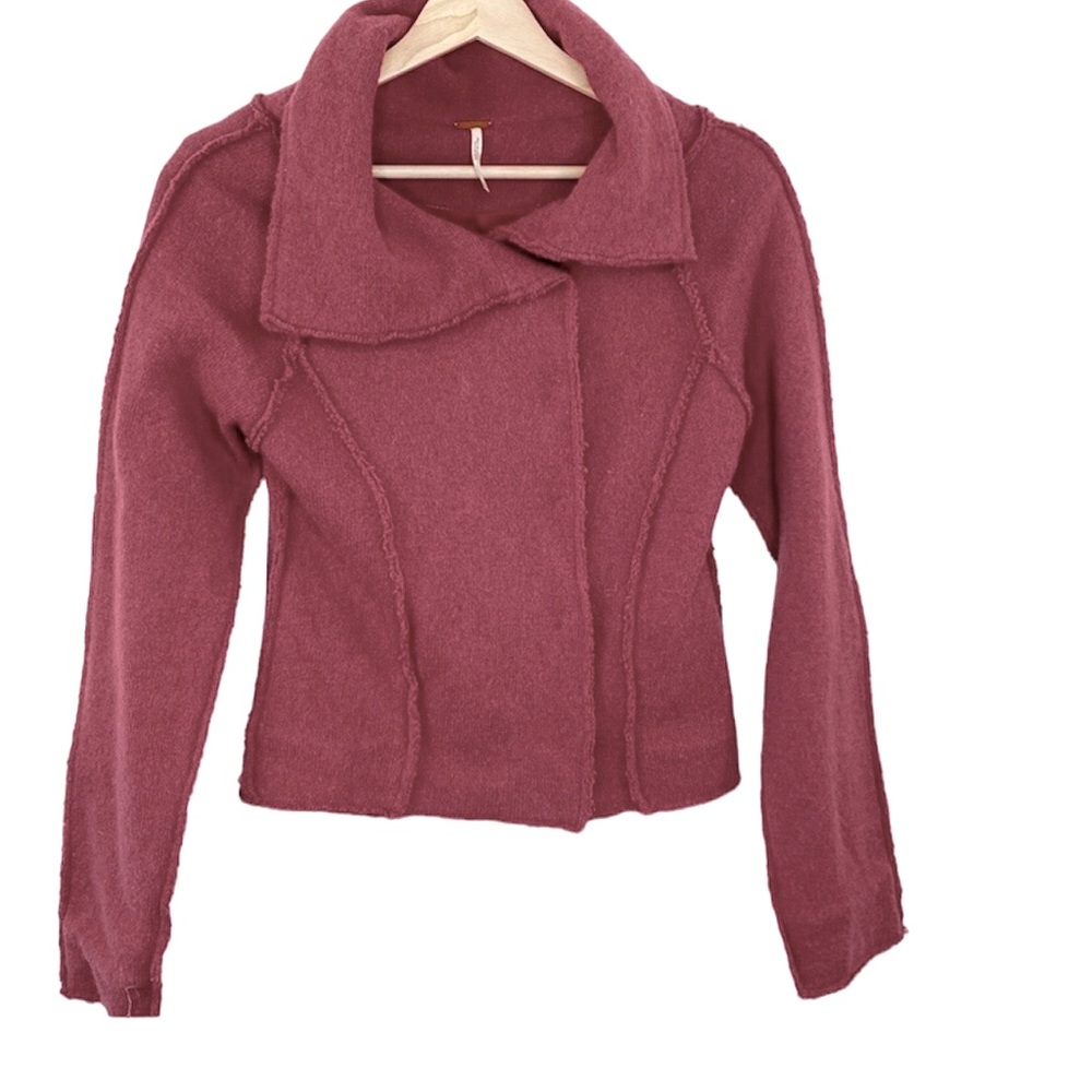 Free People double snap button lambswool jacket size small